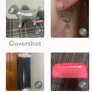 VS ANGEL pant S/P💕VS bag 7x4”+925 hoops+PINK🩶dog EUC